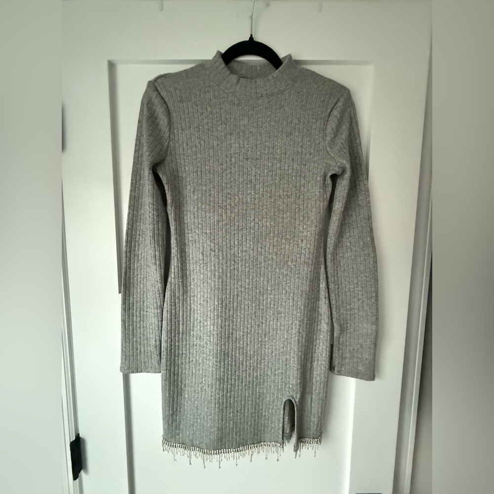 Zara Light Gray Long Sleeve Dress